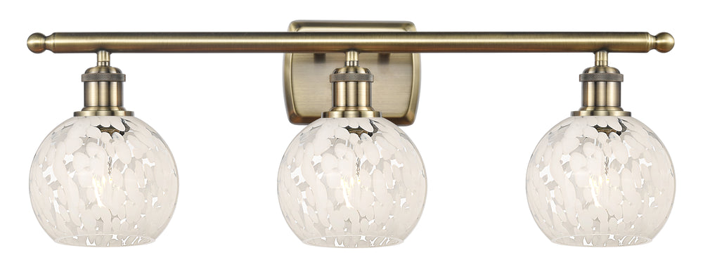 Innovations Lighting White Mouchette 6" Bath Vanity Light - Antique Brass