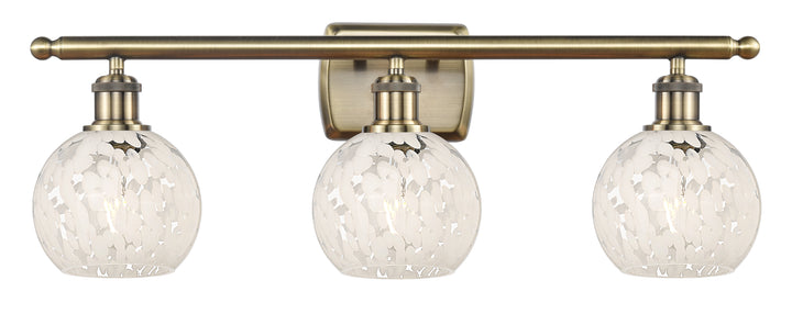 Innovations Lighting White Mouchette 6" Bath Vanity Light - Antique Brass