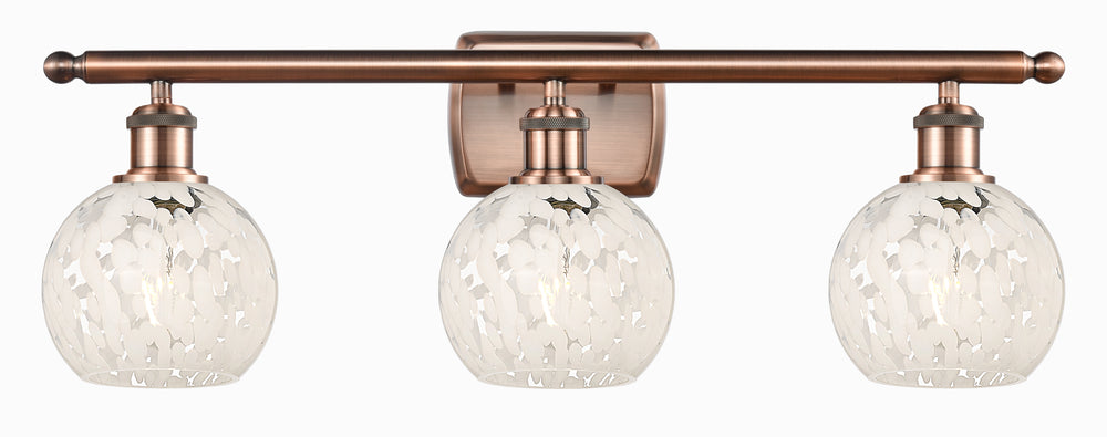 Innovations Lighting White Mouchette 6" Bath Vanity Light - Antique Copper