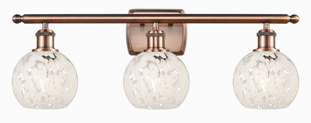 Innovations Lighting White Mouchette 6" Bath Vanity Light - Antique Copper