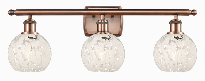 Innovations Lighting White Mouchette 6" Bath Vanity Light - Antique Copper