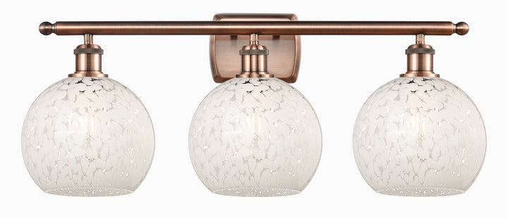 Innovations Lighting White Mouchette 8" Bath Vanity Light - Antique Copper Vanity Lights Innovations Lighting   