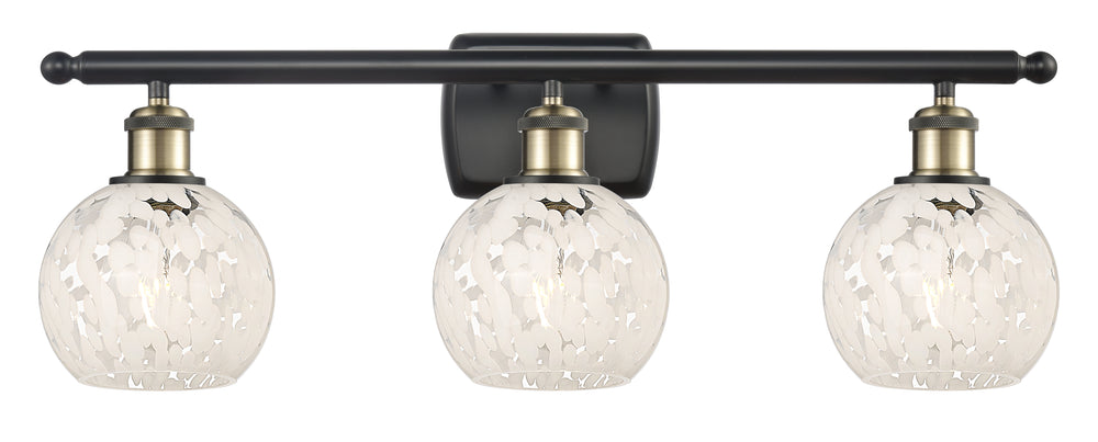 Innovations Lighting White Mouchette 6" Bath Vanity Light - Black Antique Brass