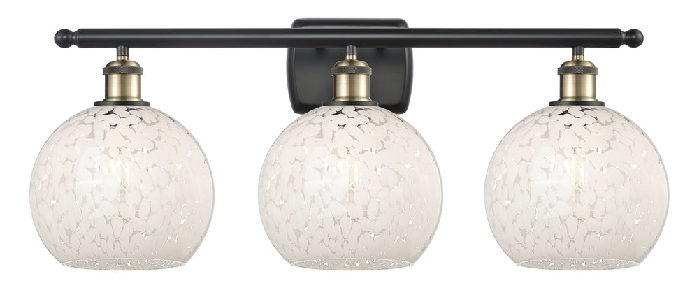 Innovations Lighting White Mouchette 8" Bath Vanity Light - Black Antique Brass Vanity Lights Innovations Lighting   