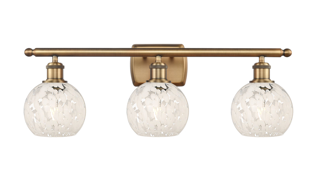 Innovations Lighting White Mouchette 6" Bath Vanity Light - Brushed Brass