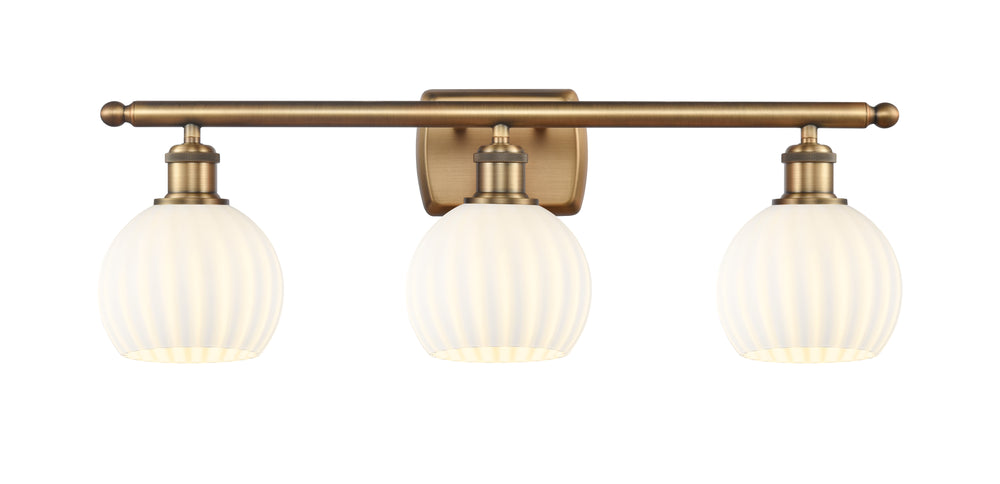 Innovations Lighting White Venetian 6" Bath Vanity Light - Brushed Brass Vanity Lights Innovations Lighting   