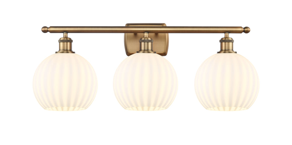 Innovations Lighting White Venetian 8" Bath Vanity Light - Brushed Brass Vanity Lights Innovations Lighting   