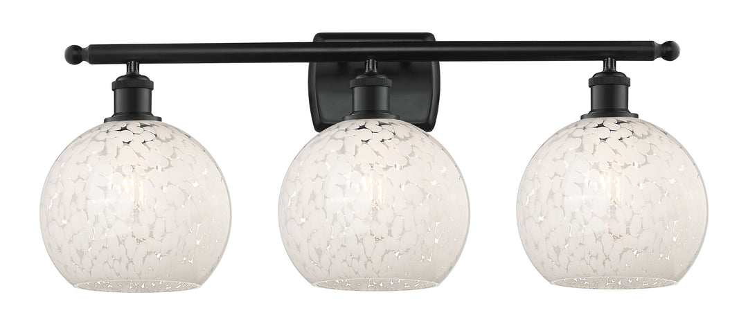 Innovations Lighting White Mouchette 8" Bath Vanity Light - Matte Black Vanity Lights Innovations Lighting   