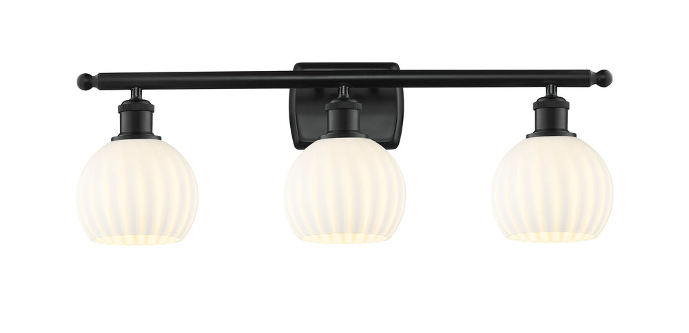 Innovations Lighting White Venetian 6" Bath Vanity Light - Matte Black Vanity Lights Innovations Lighting   