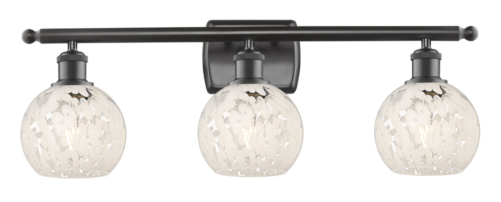 Innovations Lighting White Mouchette 6" Bath Vanity Light - Oil Rubbed Bronze