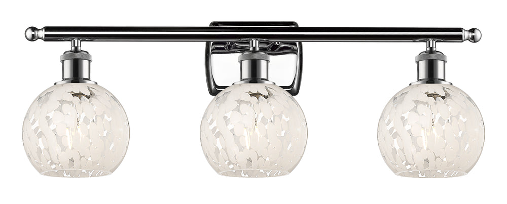 Innovations Lighting White Mouchette 6" Bath Vanity Light - Polished Chrome