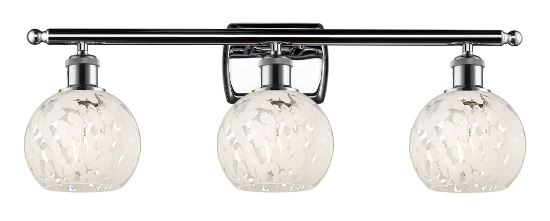 Innovations Lighting White Mouchette 6" Bath Vanity Light - Polished Chrome
