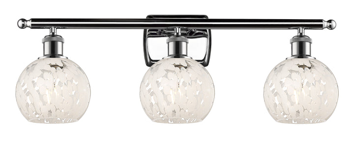 Innovations Lighting White Mouchette 6" Bath Vanity Light - Polished Chrome
