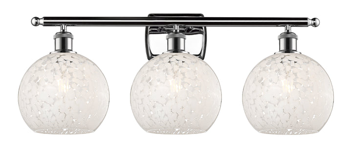 Innovations Lighting White Mouchette 8" Bath Vanity Light - Polished Chrome Vanity Lights Innovations Lighting   