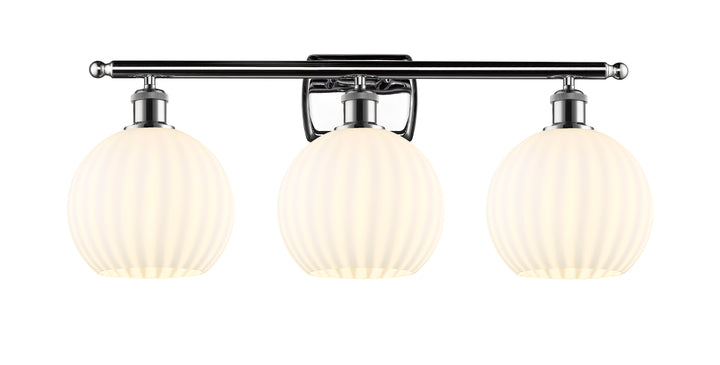 Innovations Lighting White Venetian 8" Bath Vanity Light - Polished Chrome Vanity Lights Innovations Lighting   