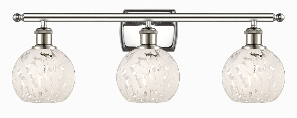Innovations Lighting White Mouchette 6" Bath Vanity Light - Polished Nickel