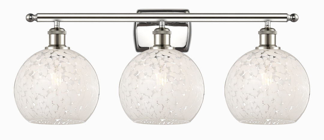 Innovations Lighting White Mouchette 8" Bath Vanity Light - Polished Nickel Vanity Lights Innovations Lighting   