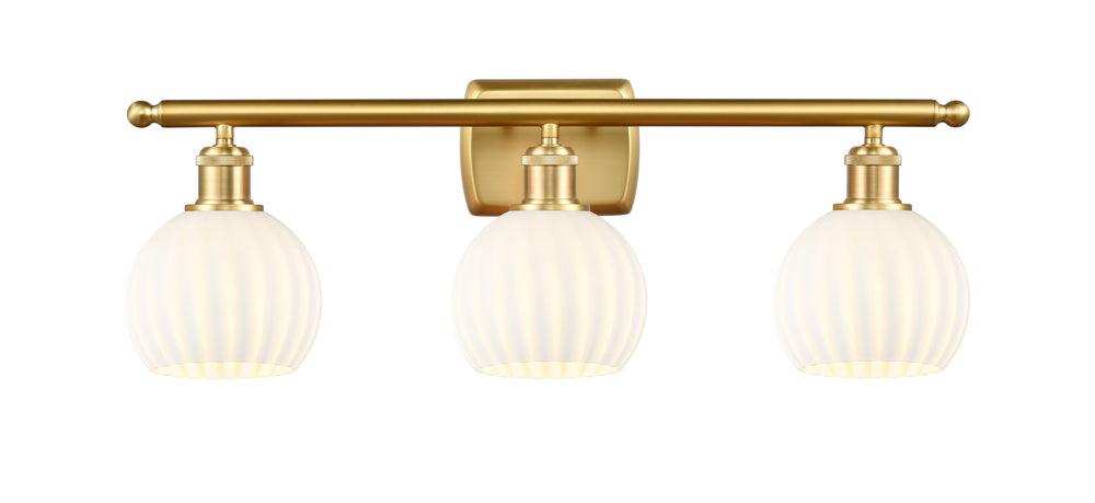 Innovations Lighting White Venetian 6" Bath Vanity Light - Satin Gold Vanity Lights Innovations Lighting   