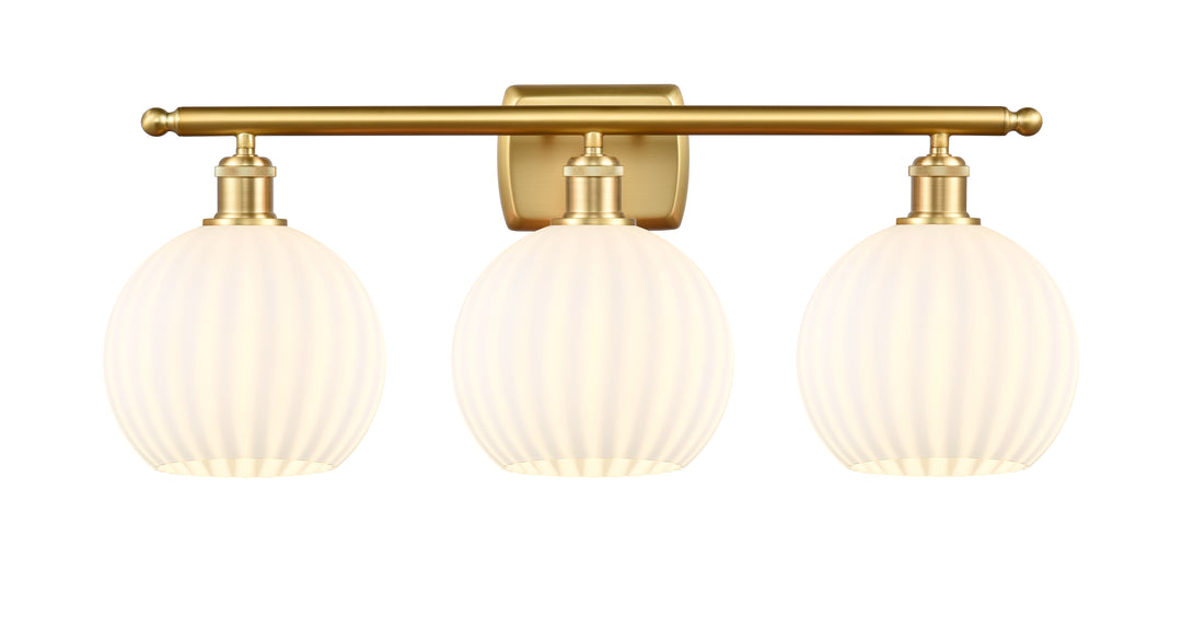 Innovations Lighting White Venetian 8" Bath Vanity Light - Satin Gold Vanity Lights Innovations Lighting   