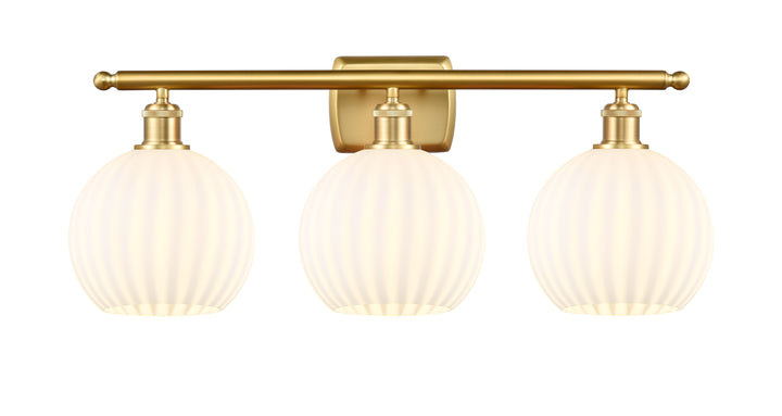 Innovations Lighting White Venetian 8" Bath Vanity Light - Satin Gold Vanity Lights Innovations Lighting   