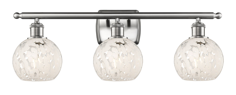Innovations Lighting White Mouchette 6" Bath Vanity Light - Brushed Satin Nickel