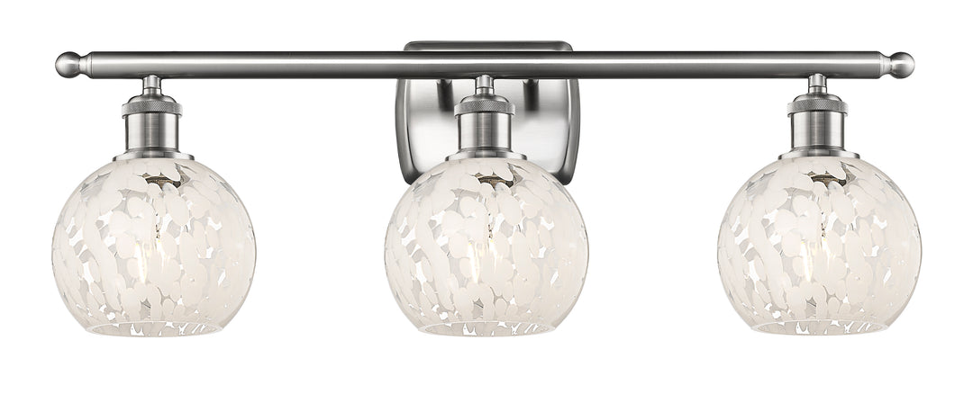 Innovations Lighting White Mouchette 6" Bath Vanity Light - Brushed Satin Nickel