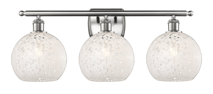 Innovations Lighting White Mouchette 8" Bath Vanity Light - Brushed Satin Nickel Vanity Lights Innovations Lighting   