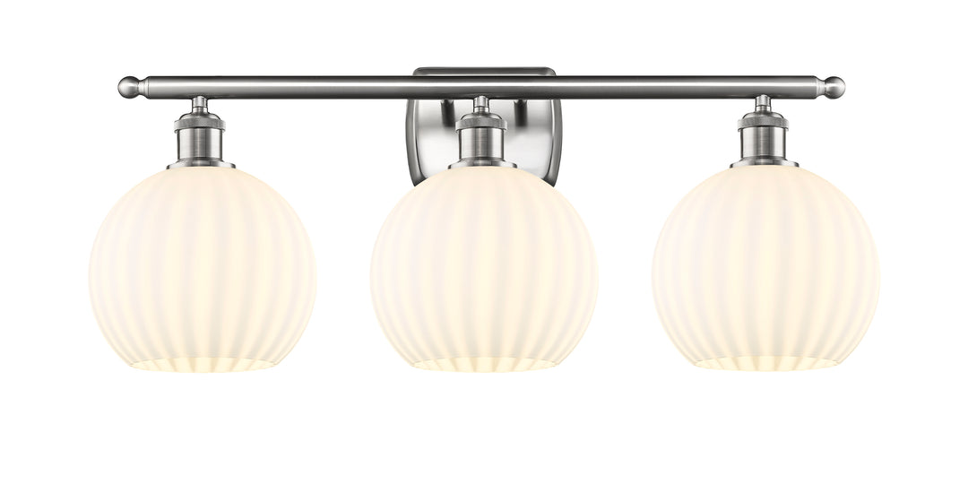 Innovations Lighting White Venetian 8" Bath Vanity Light - Brushed Satin Nickel Vanity Lights Innovations Lighting   