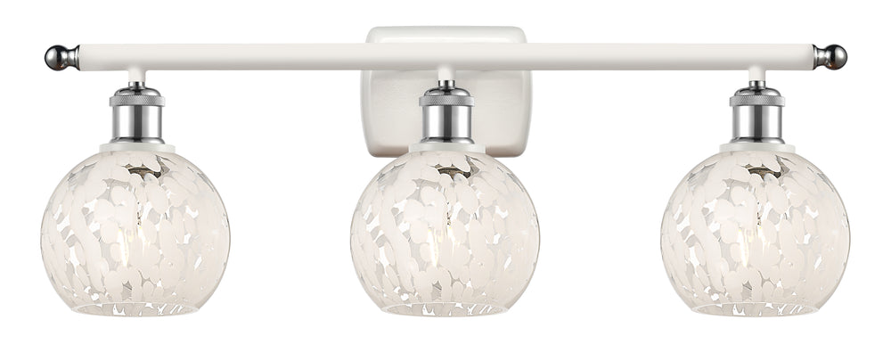 Innovations Lighting White Mouchette 6" Bath Vanity Light - White Polished Chrome