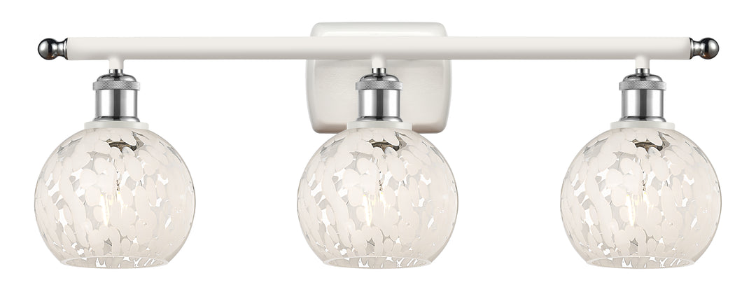 Innovations Lighting White Mouchette 6" Bath Vanity Light - White Polished Chrome