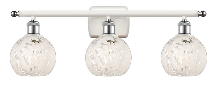 Innovations Lighting White Mouchette 6" Bath Vanity Light - White Polished Chrome