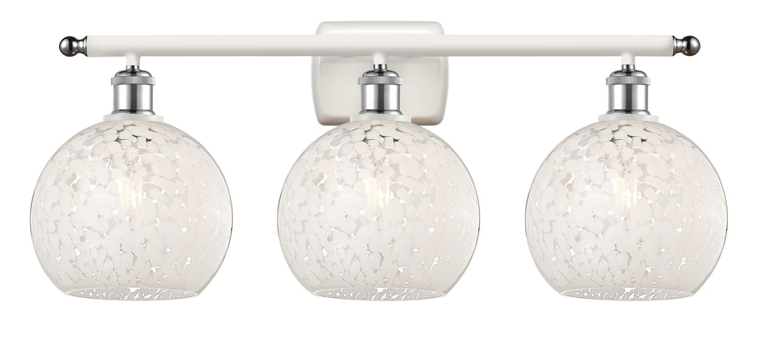 Innovations Lighting White Mouchette 8" Bath Vanity Light - White Polished Chrome Vanity Lights Innovations Lighting   