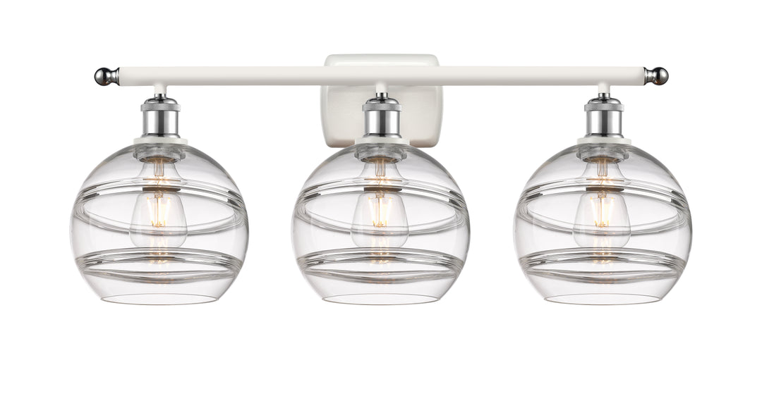 Innovations Lighting Rochester 8" Bath Vanity Light - White Polished Chrome