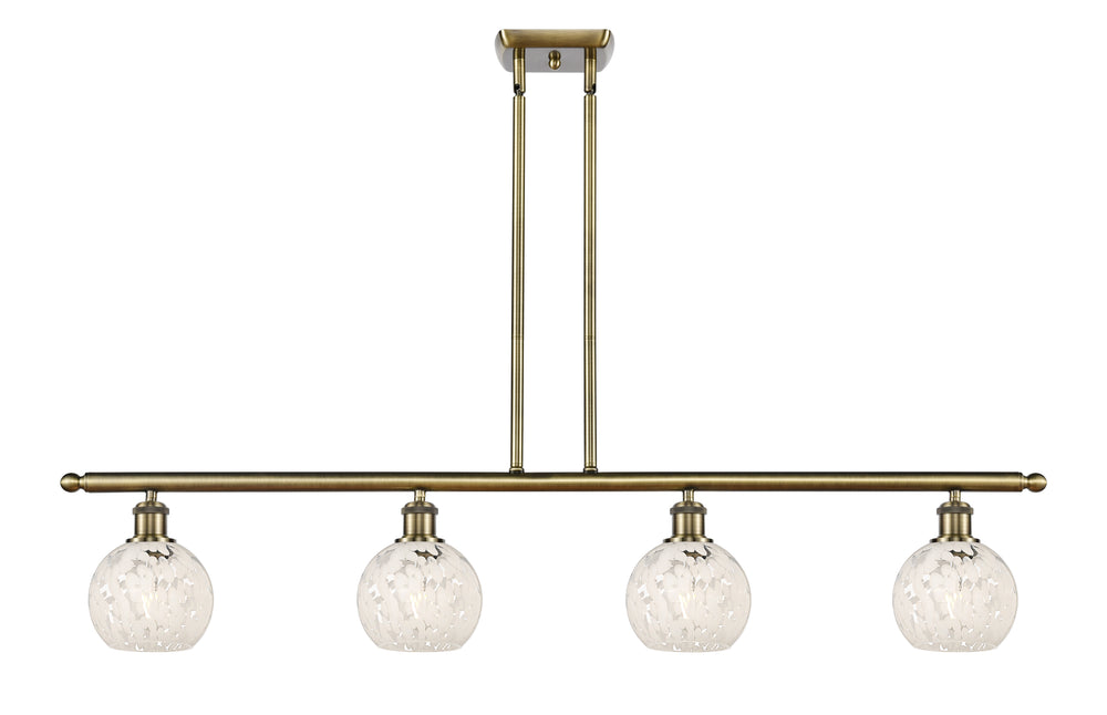 Innovations Lighting White Mouchette 6" Island Light - Antique Brass
