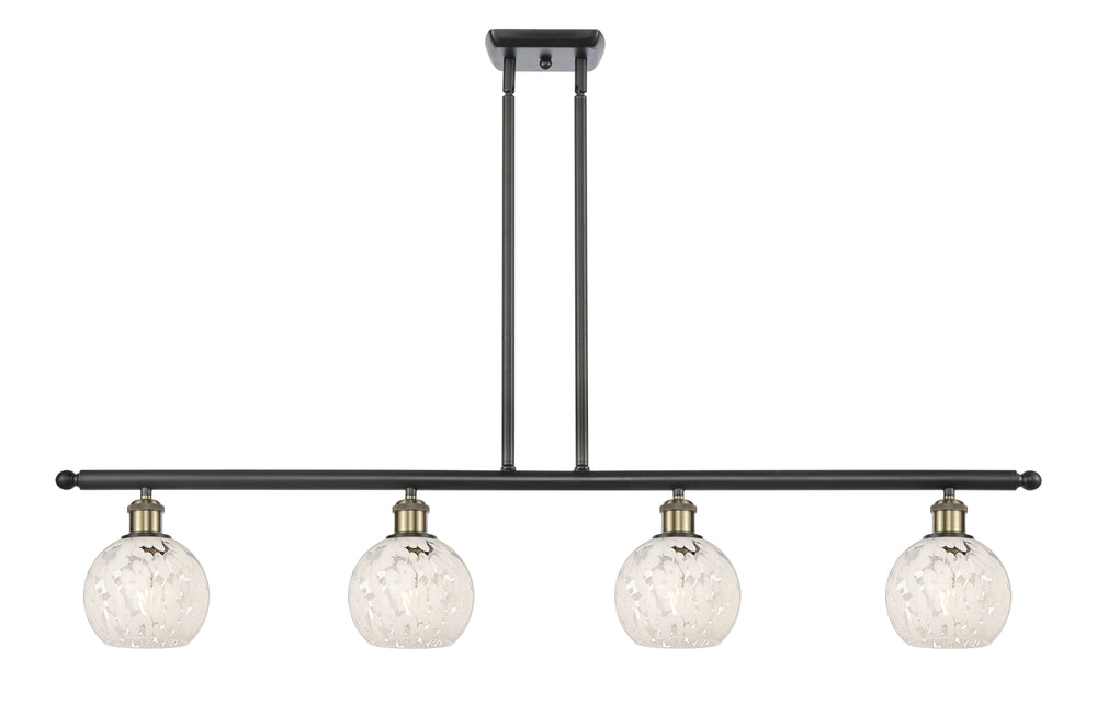 Innovations Lighting White Mouchette 6" Island Light - Black Antique Brass