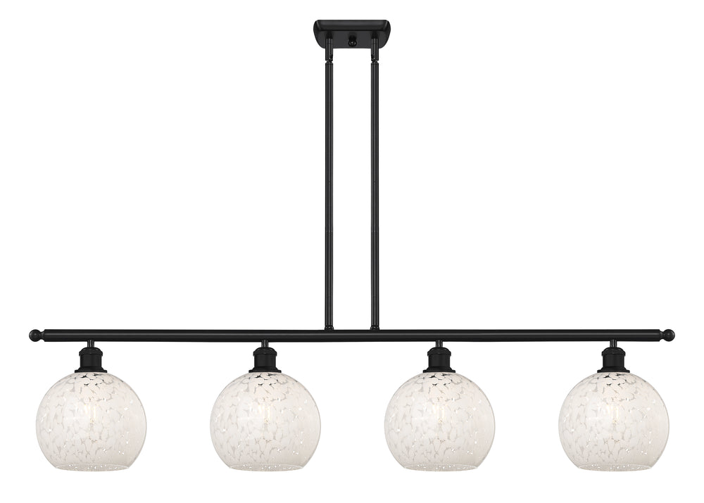 Innovations Lighting White Mouchette 8" Island Light - Matte Black Linear Chandeliers Innovations Lighting White Mouchette ; Glass Type: White  