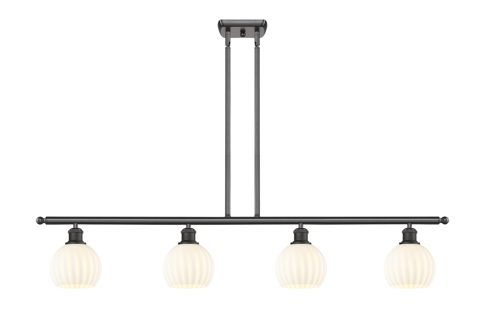 Innovations Lighting White Venetian 6" Island Light - Oil Rubbed Bronze Linear Chandeliers Innovations Lighting White Venetian ; Glass Type: White  