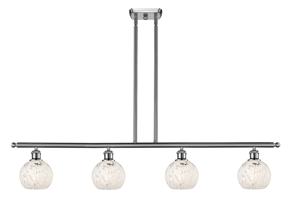 Innovations Lighting White Mouchette 6" Island Light - Brushed Satin Nickel