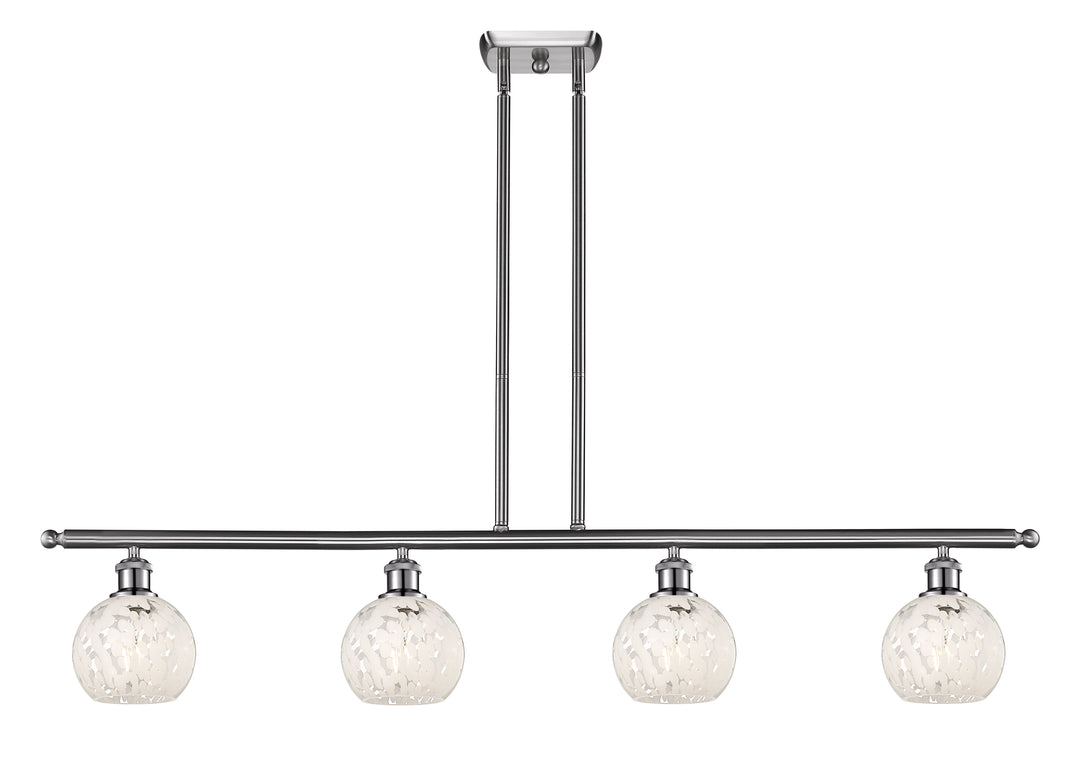 Innovations Lighting White Mouchette 6" Island Light - Brushed Satin Nickel