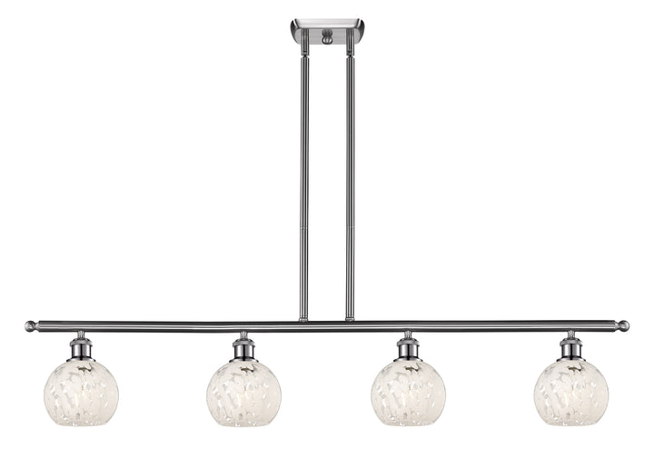 Innovations Lighting White Mouchette 6" Island Light - Brushed Satin Nickel