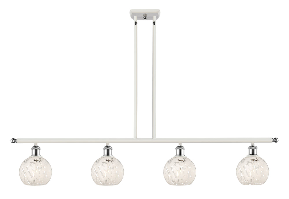 Innovations Lighting White Mouchette 6" Island Light - White Polished Chrome
