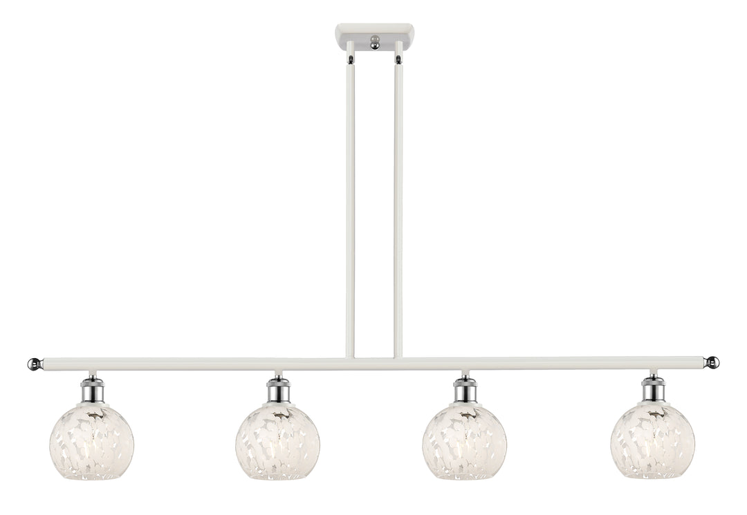 Innovations Lighting White Mouchette 6" Island Light - White Polished Chrome