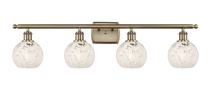 Innovations Lighting White Mouchette 6" Bath Vanity Light - Antique Brass