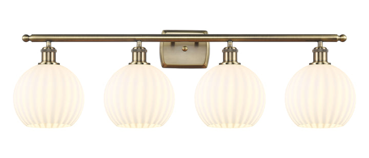 Innovations Lighting White Venetian 8" Bath Vanity Light - Antique Brass Vanity Lights Innovations Lighting   