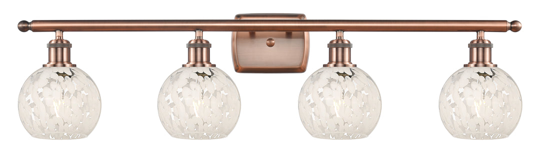 Innovations Lighting White Mouchette 6" Bath Vanity Light - Antique Copper