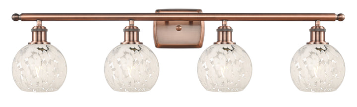 Innovations Lighting White Mouchette 6" Bath Vanity Light - Antique Copper