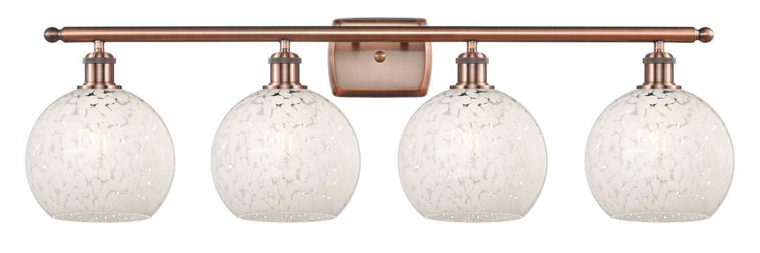 Innovations Lighting White Mouchette 8" Bath Vanity Light - Antique Copper Vanity Lights Innovations Lighting   