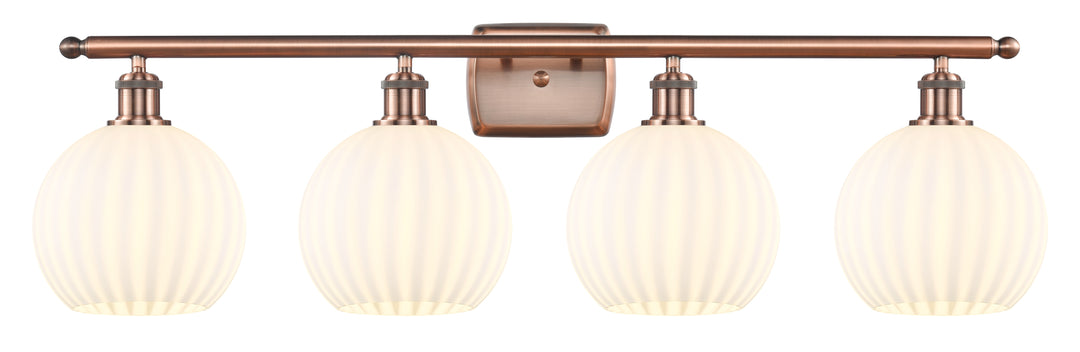 Innovations Lighting White Venetian 8" Bath Vanity Light - Antique Copper Vanity Lights Innovations Lighting   