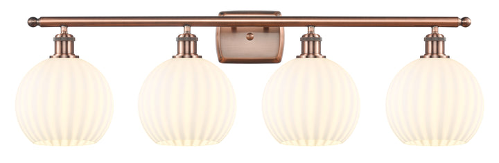 Innovations Lighting White Venetian 8" Bath Vanity Light - Antique Copper Vanity Lights Innovations Lighting   