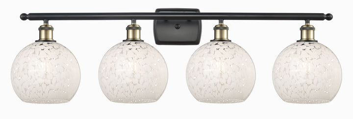 Innovations Lighting White Mouchette 8" Bath Vanity Light - Black Antique Brass Vanity Lights Innovations Lighting   